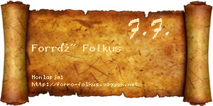 Forró Folkus névjegykártya